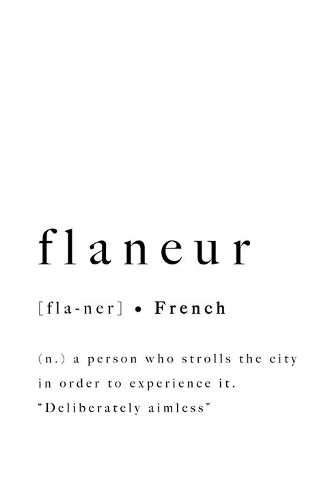 Flaneur French Quote Print Modern Printable Typography Art Etsy