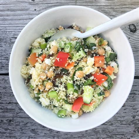 Let cool before adding the feta, and use a little olive oil and orange juice as a dressing. Couscous salade met feta | Couscous salade recepten ...