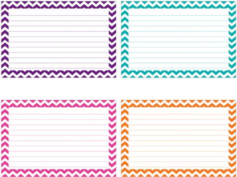 Top Notch Border Index Cards Lined Chevron 4 X 6 Index Cards