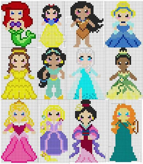 Pixel art, c'est bien plus qu'un livre de coloriage. Princess | Dessin petit carreau, Pixel art, Artisanat à ...