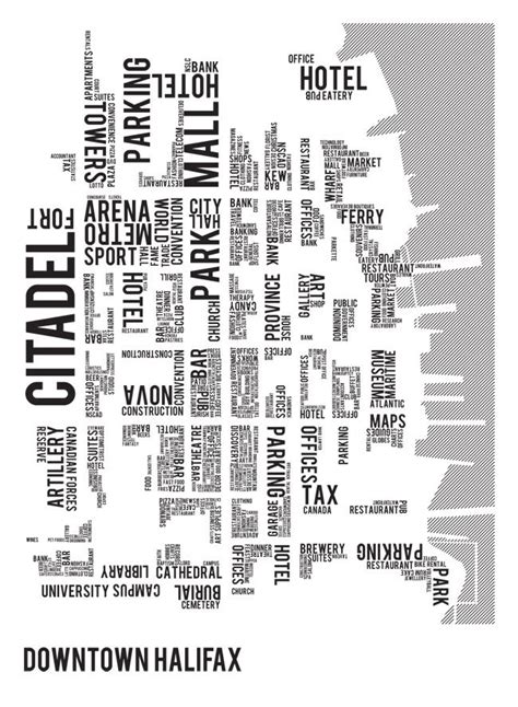 Downtown Halifax Map By ©dave Murray Represented By I2iart