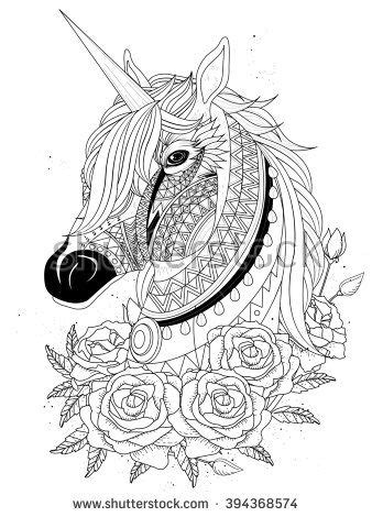 Irish coloring pages best coloring pages for kids. sacred unicorn with roses - adult coloring page | Animal ...
