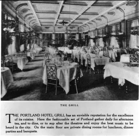 Dining At The Portland Hotel Portland Hotel Memories