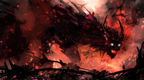 Fantasy Dragon In Fire 4k 5k Hd Dreamy Wallpapers Hd Wallpapers Id