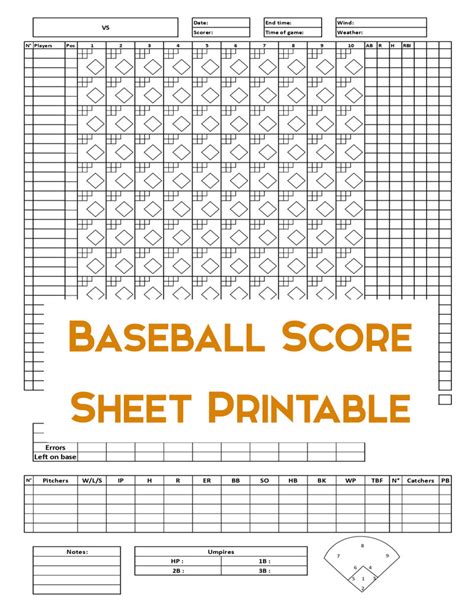120 Simple And Easy Baseball Score Sheet Printable Free