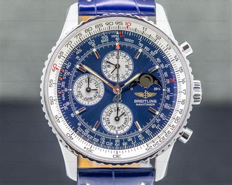 32236 Breitling A19340 Navitimer Olympus 1461 Ss Blue Dial