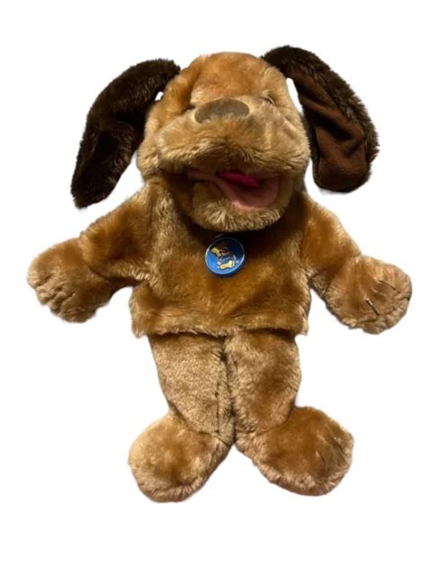 Vintage Dakin Puppy Dog Hand Puppet Plush 14 Soft Brown Stuffed Animal