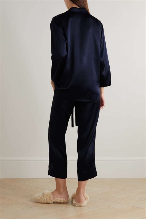 Olivia Von Halle Casablanca Silk Satin Pajama Set Net A Porter