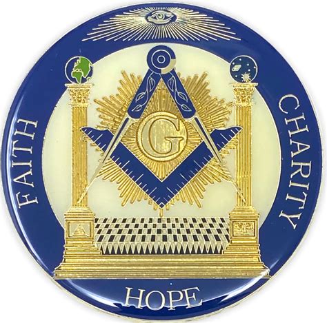 Faith Hope And Charity With Pillars Car Emblem Mason Square Market