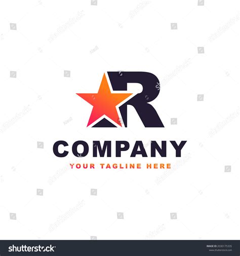 Initial Letter R Star Logo Design Stock Vector Royalty Free