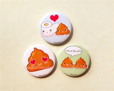Toilet Paper And Poop Pinback Buttons Humor Badge Funny