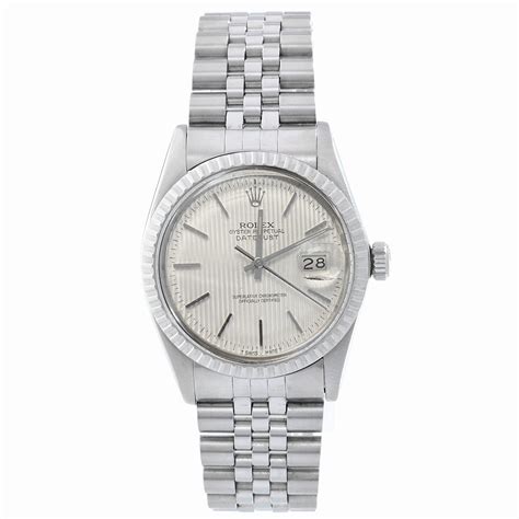 Rolex Datejust Mens Steel Watch Tapestry Dial 16030