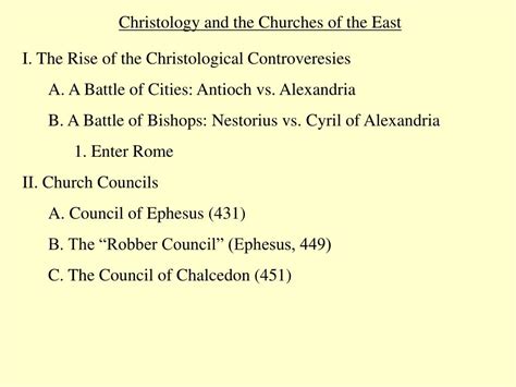 Ppt Christology And The Churches Of The East Powerpoint Presentation
