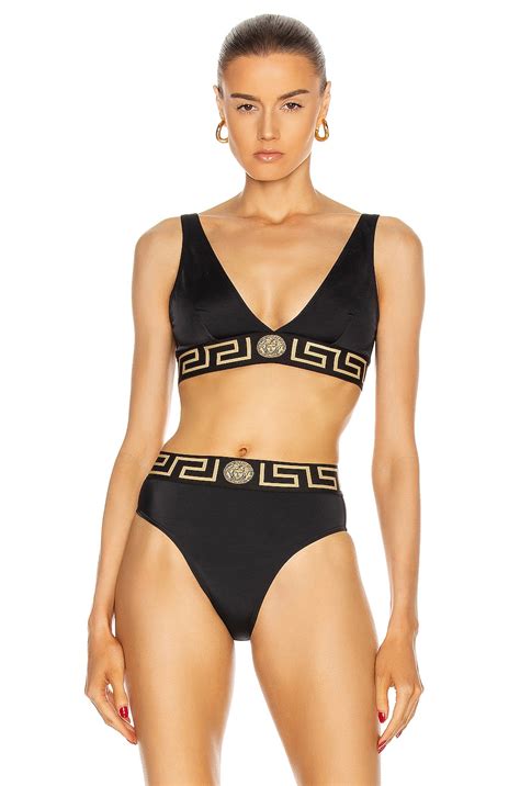 Versace Sport Bikini Top In Nero Fwrd