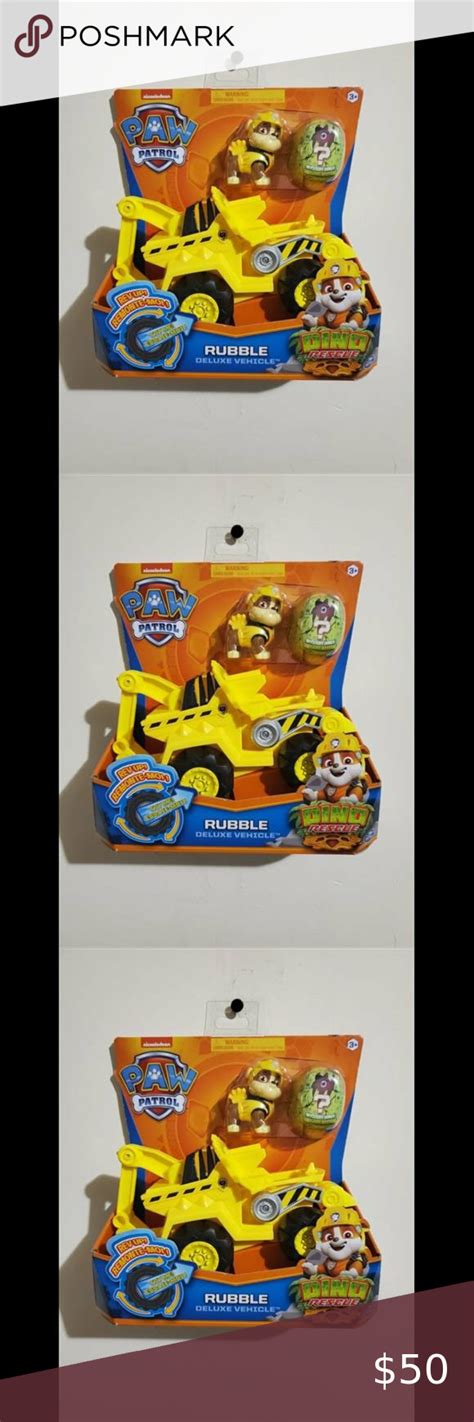 Paw Patrol Rev Up Vehicle Dino Rescue Rubble Deluxe With Mystery