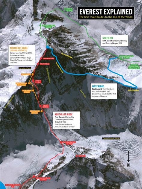 Everest Routes Map 900 Climbing