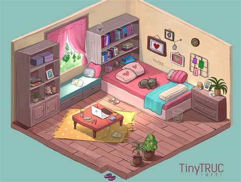 Nice Bedroom Isometric Drawing Isometric Design Isometric Interior