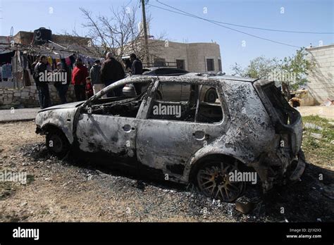 General View Of A Burnt Car After The Israeli Settlers Set Fire To Four Palestinian Cars And