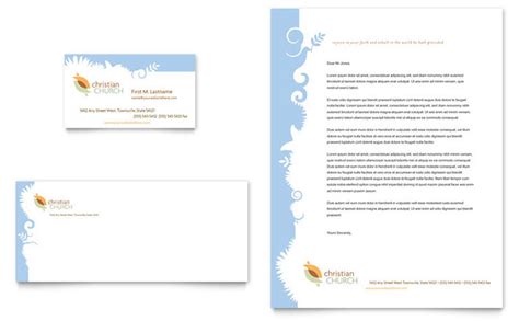 christian church business card letterhead template design