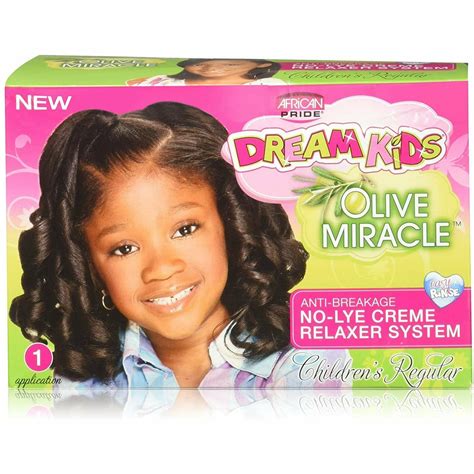 African Pride Dream Kids Olive Miracle No Lye Relaxer Regular Coarse