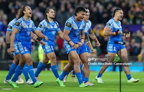 Samoa Perform The Manu Siva Tau During The Rugby League World Cup