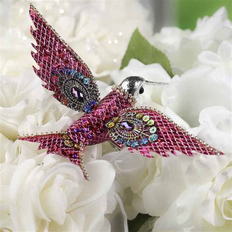 Dazzling Sequin And Rhinestone Artificial Hummingbird Artificial