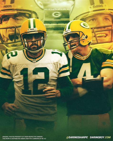 Download the background of your choice. Aaron Rodgers, Brett Favre, Green Bay Packers | Daring Boy ...