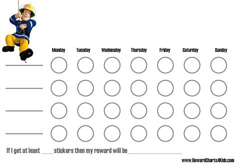 Reward Chart Template Reward Chart Behaviour Chart