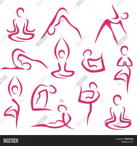 Big Set Yoga Symbols Vector And Photo Bigstock