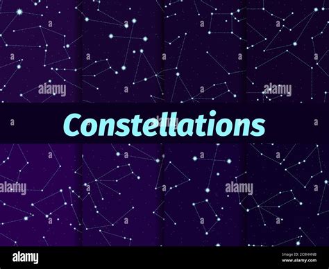 Constelaciones Sin Costuras Mapa Del Cielo Nocturno Estrellado Cúmulo