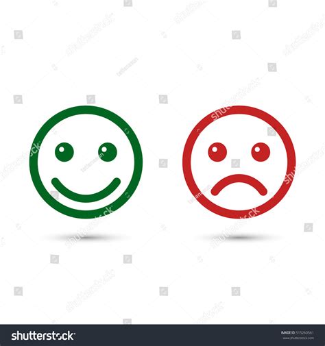 Smiley Emoticons Icon Positive Negative Vector Stock Vector 515260561