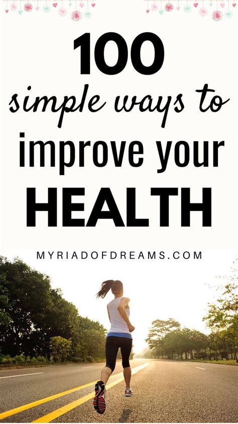 100 Simple Ways To Improve Your Health — Myriad Of Dreams Ways To Be