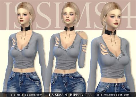 Sims 4 Ccs The Best Ripped Tee By Jinglestartk Sims 4
