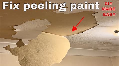 How To Fix Peeling Ceiling Paint Diy Youtube