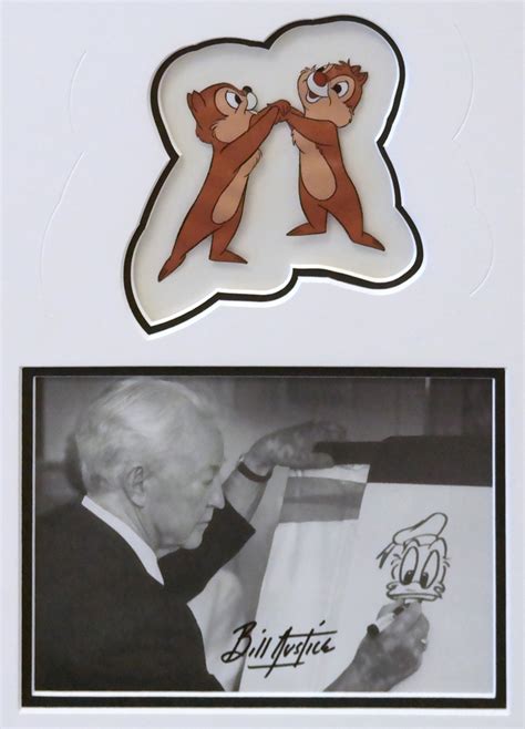 Chip And Dale Production Cel And Bill Justice Signed Photo Id