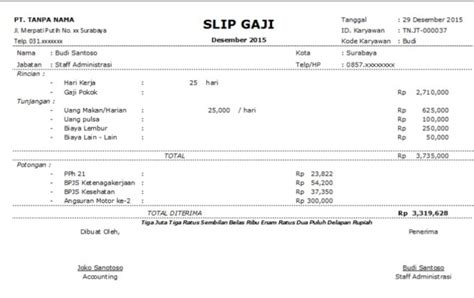 Contoh Payslip Sistem Slip Gaji Malaysia Payment System Microsoft Excel PAY SLIP SYSTEM