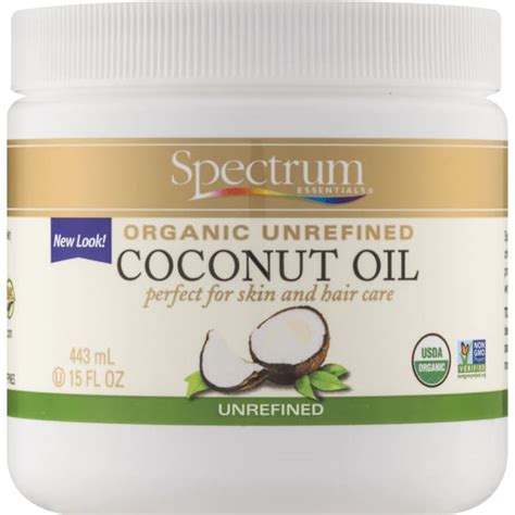 Spectrum Essentials Organic Unrefined Coconut Oil 15 Fl Oz 443 Ml