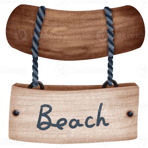 Wooden Beach Sign 26515667 Png