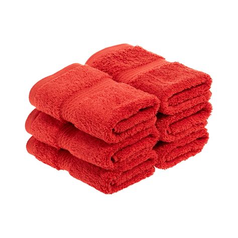 Impressions Hymnia Egyptian Cotton Face Towel Set Red