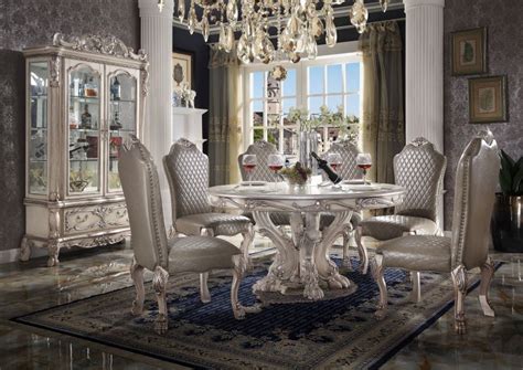Shop for white oak dining room set at bed bath & beyond. Acme | 68180 Dresden Vintage Bone White Formal Round ...