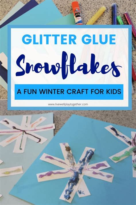 Glitter Glue Snowflakes A Fun Winter Craft In 2020 With Images Fun