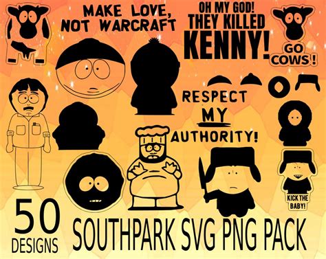 Designs Inspired By South Park South SVG Svg Png Bundle America Cartoon Svg Png Kenny Svg