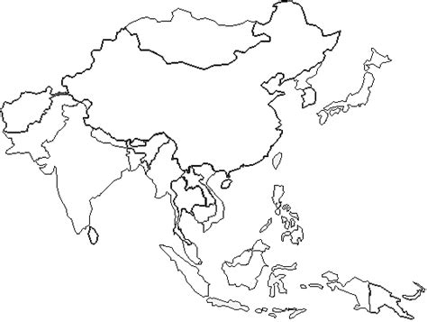 Blank Map Of East And Southeast Asia