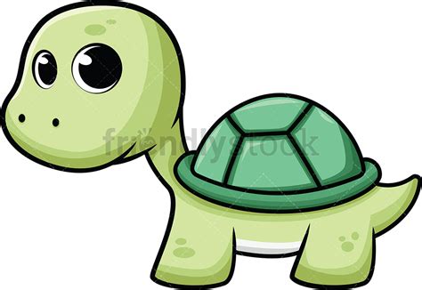 Cute Baby Sea Turtle Cartoon Vector Clipart Friendlystock