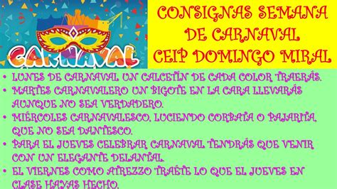 Ceip Domingo Miral Consignas De Carnaval