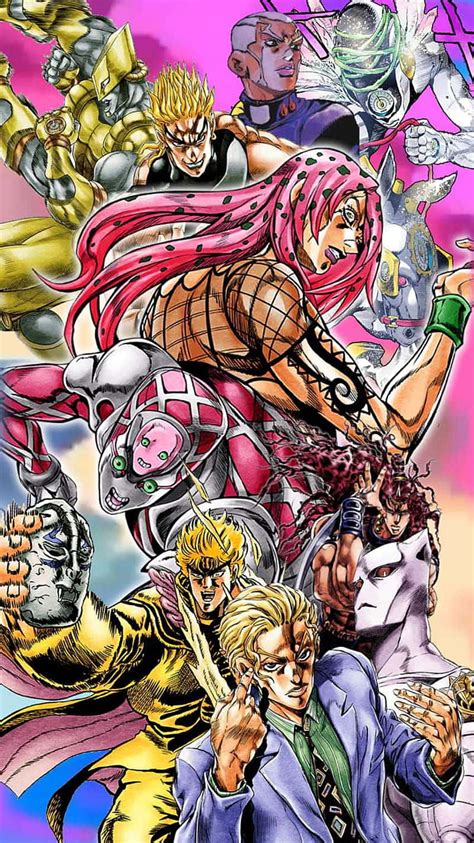 Download Energetic Characters Of Jojos Bizarre Adventure In Action