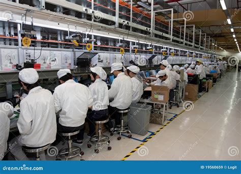 Chinese Factory Producing Laptop Computers Editorial Stock Image