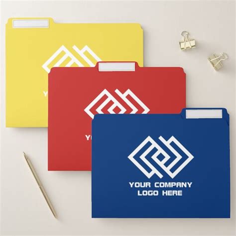 Your Company Logo Multi Colors File Folder Company Logo