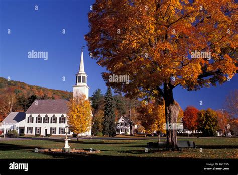 America Fall Colors Autumn Church Indian Summer Townshend United States