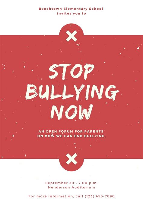 Free Printable Anti Bullying Campaign Poster Templates Canva